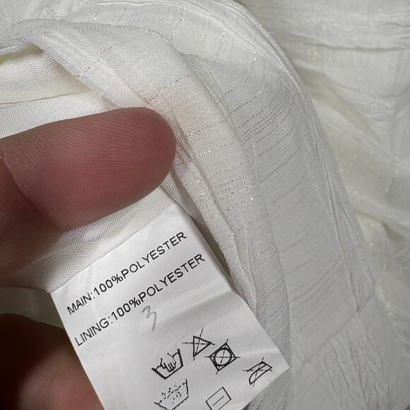 Hello Molly Size Small Feeling Like Me Dress White Strapless Lace Up Back Mini - Picture 10 of 10